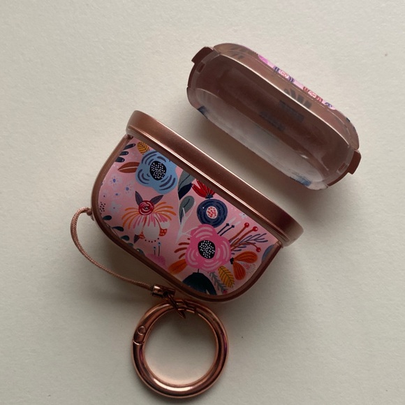 🌻Floral Pink AirPods Case with Keychain - Picture 3 of 7